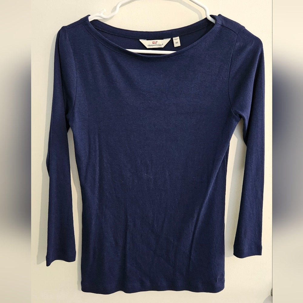 Vineyard Vines Classic Navy Long Sleeve Tee